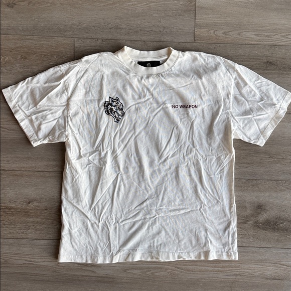 ‘No Weapon’ white premium oversize tee - Picture 3 of 5